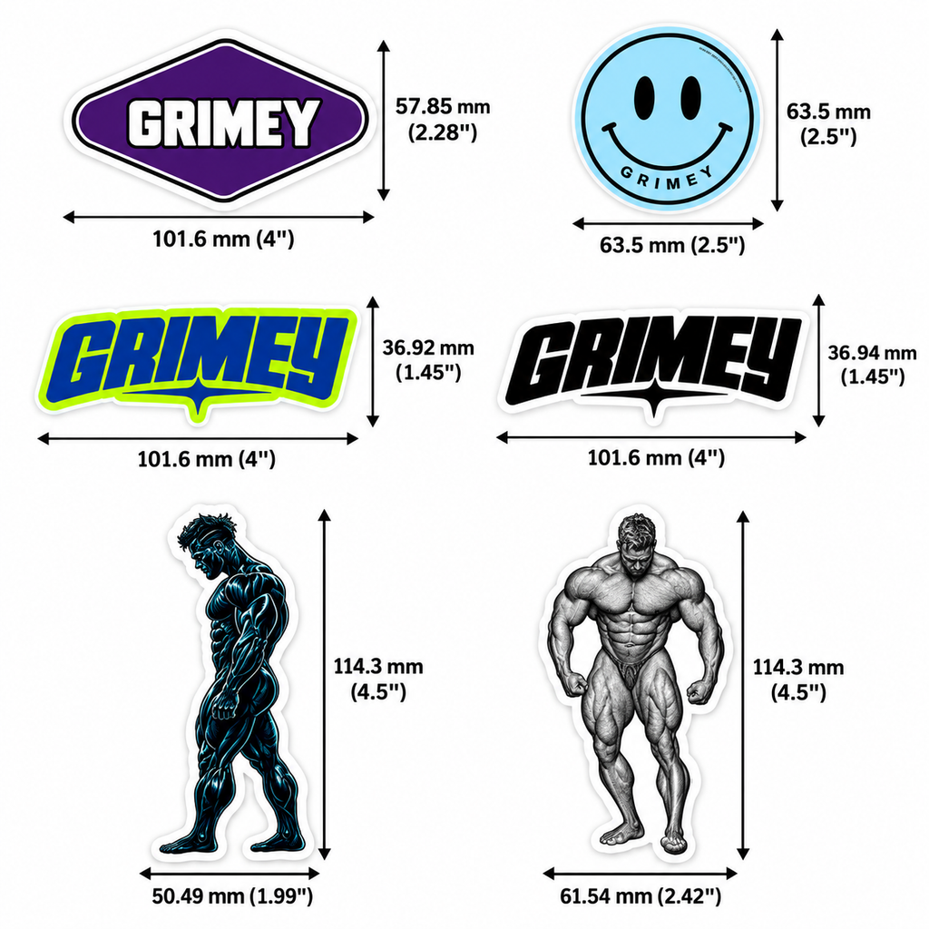 GRIMEY 6-Piece Sticker Pack