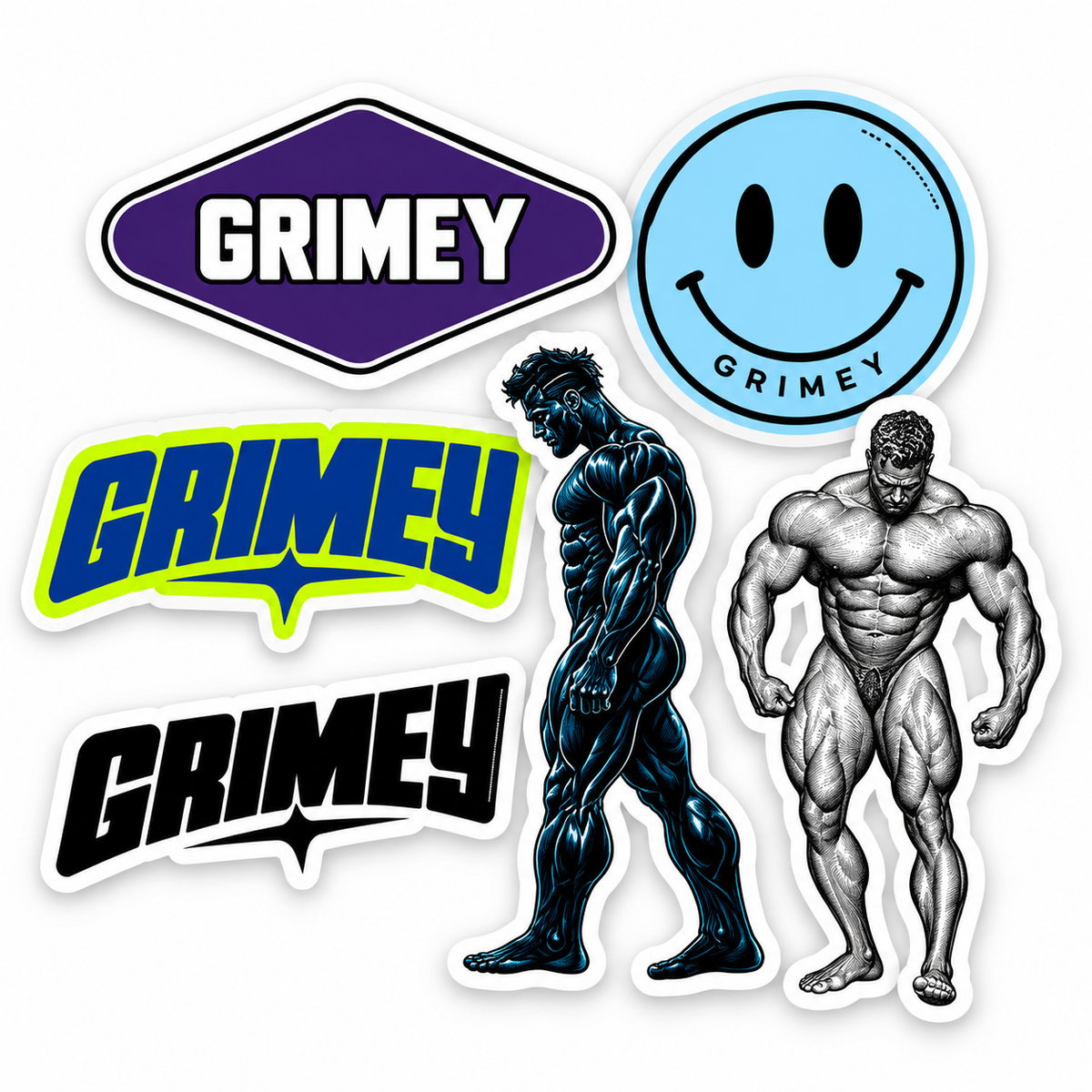 GRIMEY 6-Piece Sticker Pack